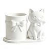 huaqianguhh Cat Pen Holder, Cute Kitty Desk Organizer with Pens, Pencils, Makeup Brushes, 3D Printed Sculpture for Home Office Decor