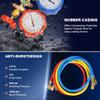 Pro 3 Way AC Diagnostic Manifold Gauge Set with Complete Hose and Hook Kit Advanced Refrigerant Testing Tool for R134A R22 R404A