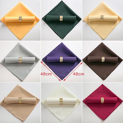 48*48 cm Restaurant Hochzeit Party Bankett Abendessen Polyester Tuch Servietten Restaura