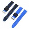Swatch X OMEGA Compatible Rubber Strap with Double Lines (Black/Blue Lines)