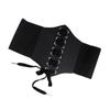 Elastic Waist Belt Stretch Lace Up Fashionable Elegant PU Wide Corset Belt for Women Black Free Size