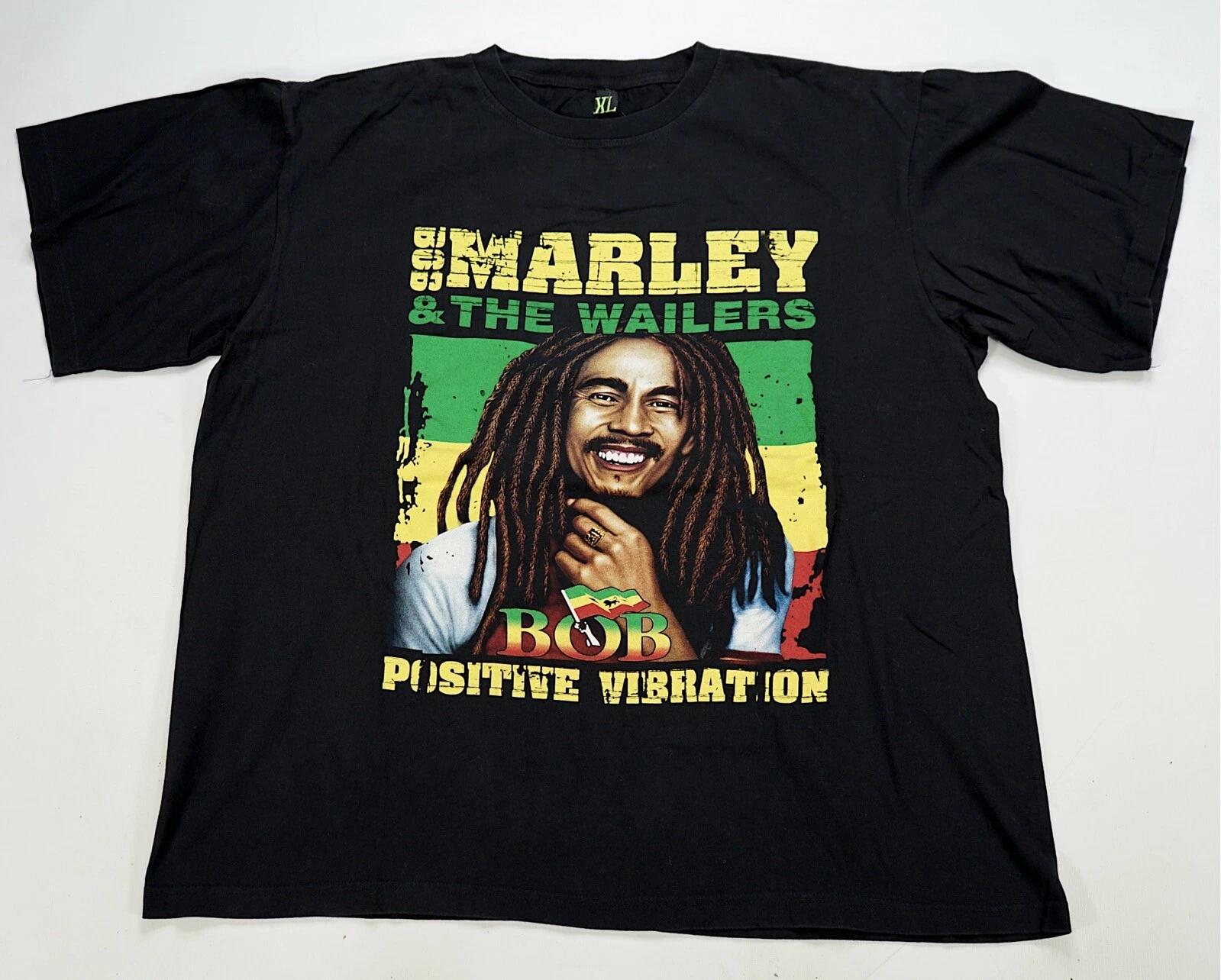 Rare Vintage Bob Marley & The Wailers Positive Vibrations T Shirt 90s Black XL L