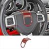 Red Carbon Steering Wheel Decor Cover Trim for Dodge Charger Challenger 2009-14