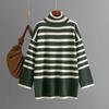 Navava Casual Stripe Turtle Neck Long Sleeve Knit Nk2674