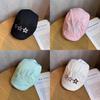 Starry Japanese Style Beret Cap With Short Brim Breathable Cotton For Women