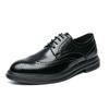 British Style Brown Brogue Shoes for Men's Breathable Anti Slip Leather Casual Shoes Men’s Pointed Toe Shoes for Wedding