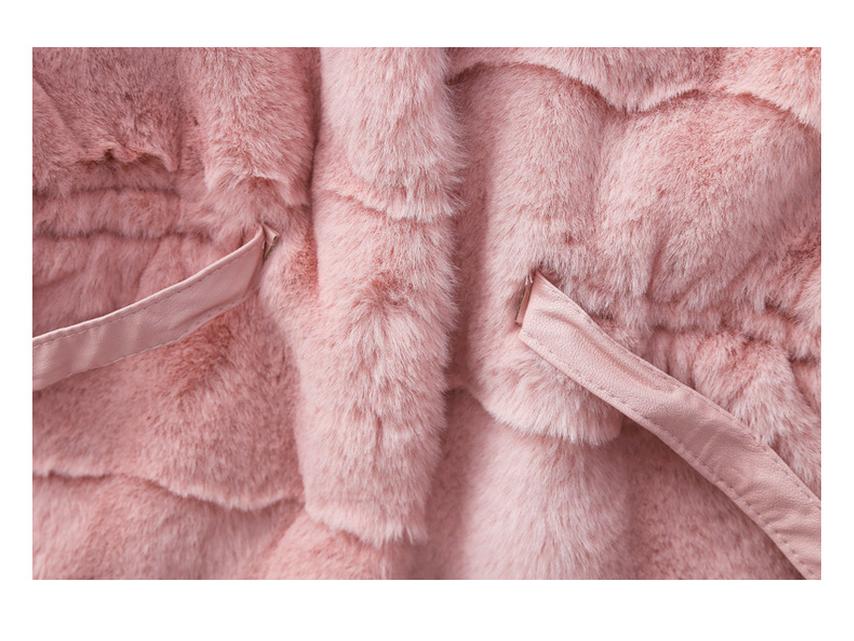 3510 Mädchen Flauschiger Wintermantel: Pullover aus Kunstfell im koreanischen Stil für Kleinkinder