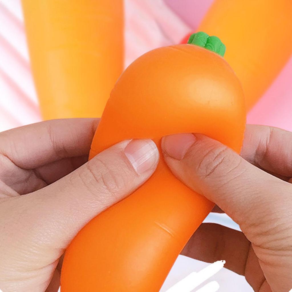 Sensory Squeeze Toy 5.1 Inches Carrot Shape Novelty Stuffers Sensory Squeeze Toy for Home School Classroom Dorm College Travel