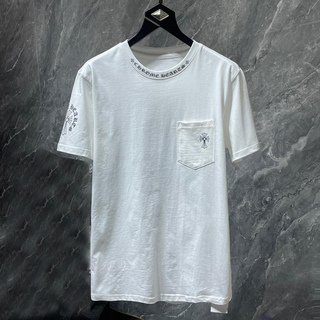 8010 CHROME HEARTS 2026 Summer New High Quality Cotton Round Neck Loose Large Size Men's and Women's T-shirt Couple T-shirt
