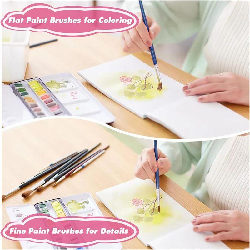 C-Convenient-50Pcs Paint Brushes Bulk Small,Paint Brushes For Kids Fine Paint Brushes Set Detail Paint Brushes For Model Canvas