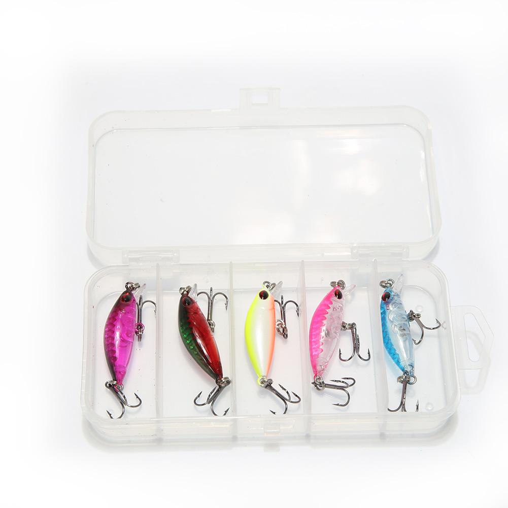 5pcs Trout Fishing Lures Set Artificial Crankbait Baits