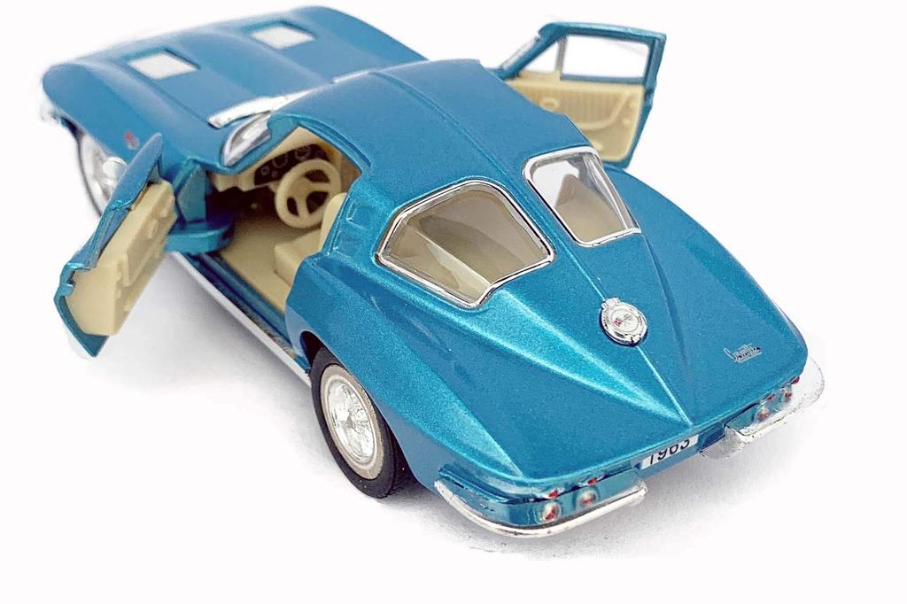 KiNSMART 1963 Corvette Stingray Pullback Miniature Car 1/36 (Blue)