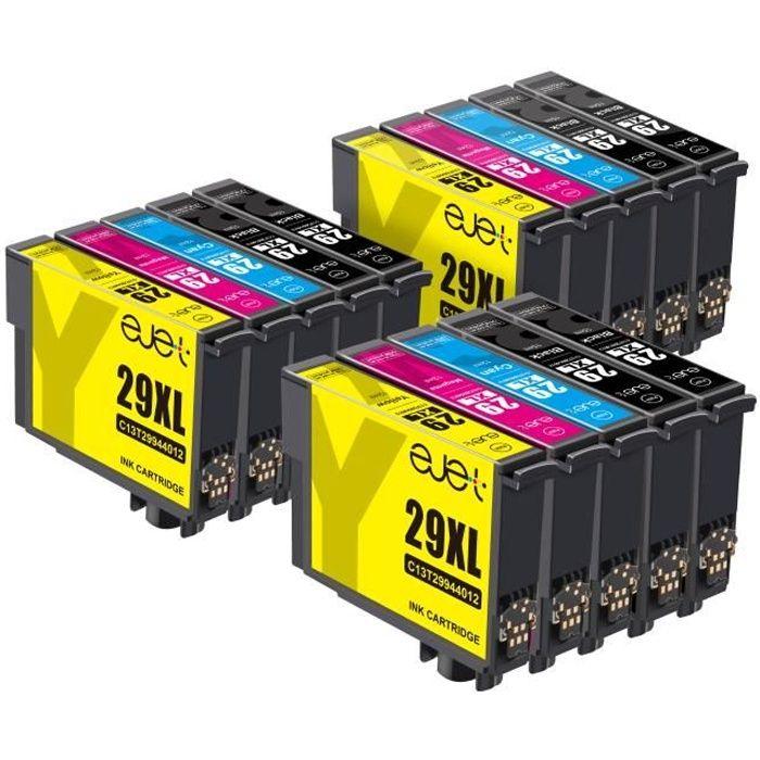 29XL Cartouches d'encre EJET 15 Pack Compatible pour 29/29XL pour Expression Home XP-452 XP-352 XP-255 XP-245 XP-442
