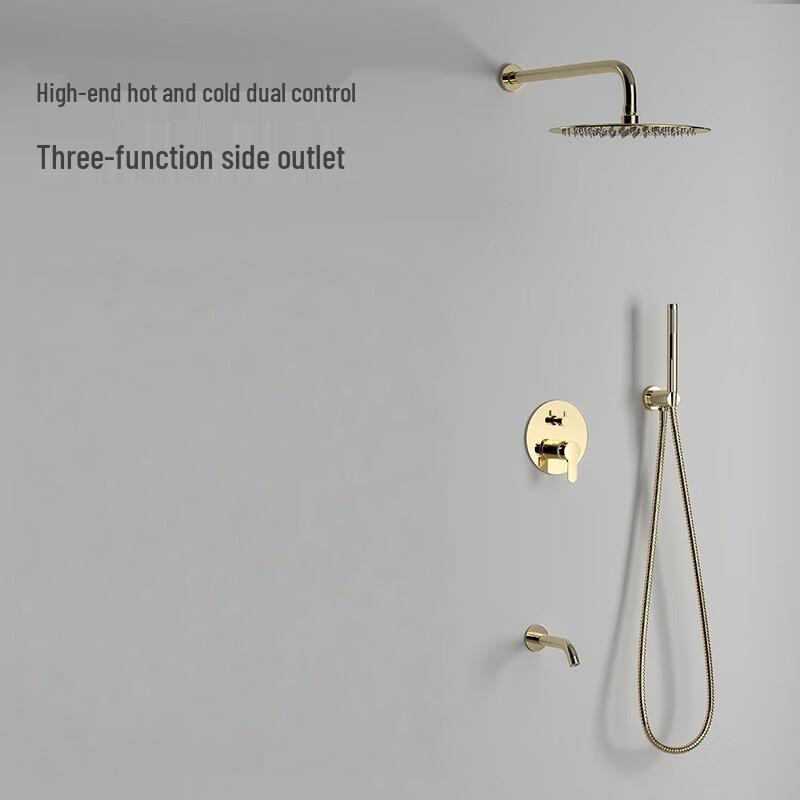 Xuan Yong Gold 3-Function 12-inch Ceiling Outlet Concealed Shower Set