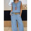 Solid-Color Sleeveless Long Pants Set Solid Sleeveless Vest Trousers Set Women