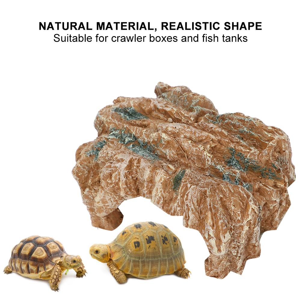 Resin Rockery Turtle Hide Rock Climbing Basking Habitat Cave for Landscape Decoration
