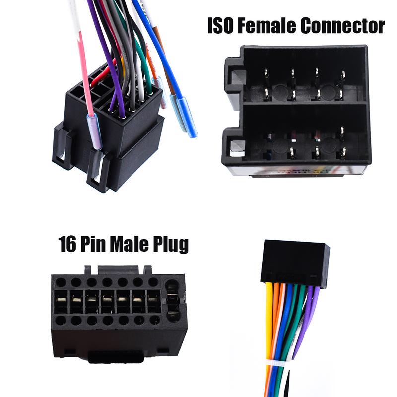 16P Male Plug ISO Female Connector Wiring Harness 16 Pin to ISO Cable Adapter Universal Accessories For Car Android Head Unit