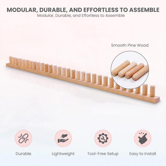 Chunky Yarn Blanket Loom Adjustable Weaving Loom Wooden Peg Frame Yarn Blanket