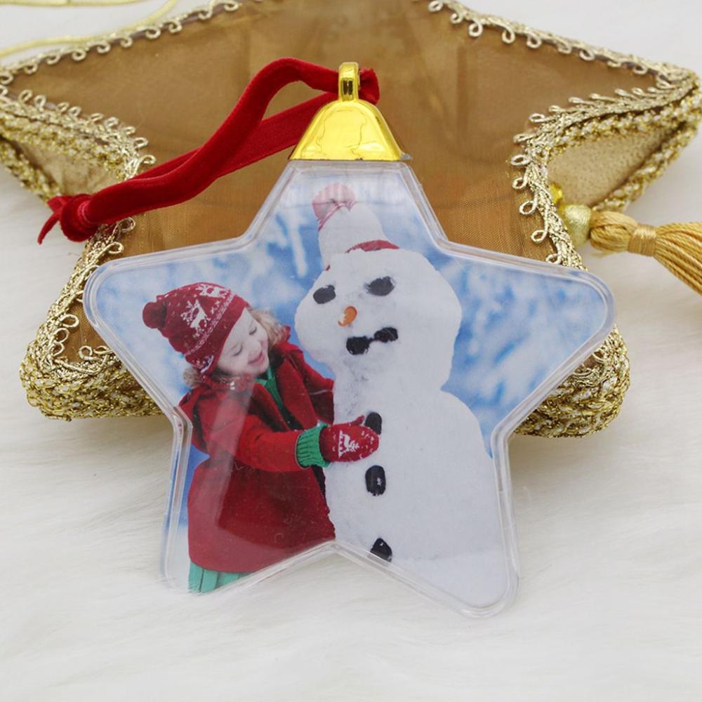 DIY with Hanging String Crafts Photo Frame Transparent Ball New Year Gifts Christmas Tree Ornaments