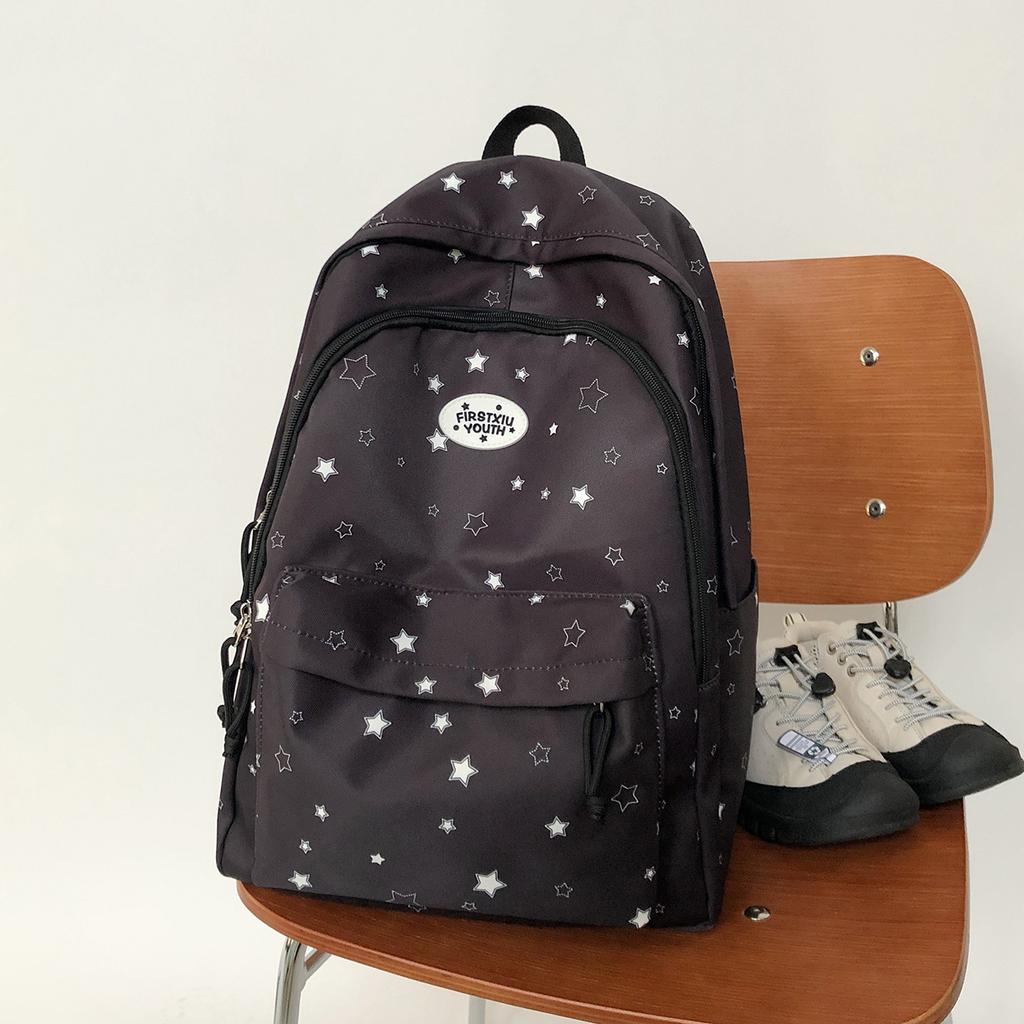 Schoolbag Korean Ins Wind Star Print Backpack Multi-color Fresh Student Schoolbag Large Capacity Lightweight Campus Backpack