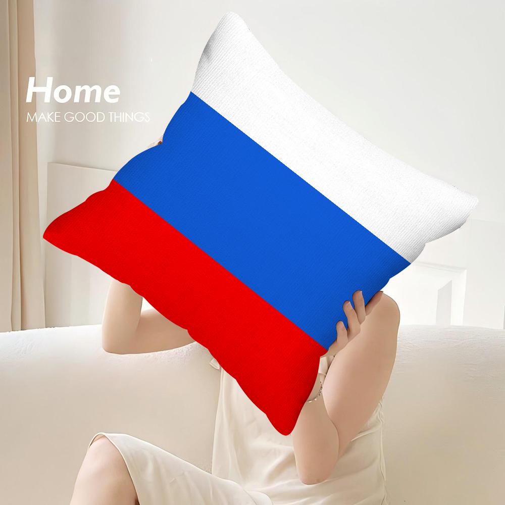 Russia Flag Print Pillow Case Sofa Decorative Home Double-sided Print Plush Square Throw Pillow Covers Cushion Decor Cover