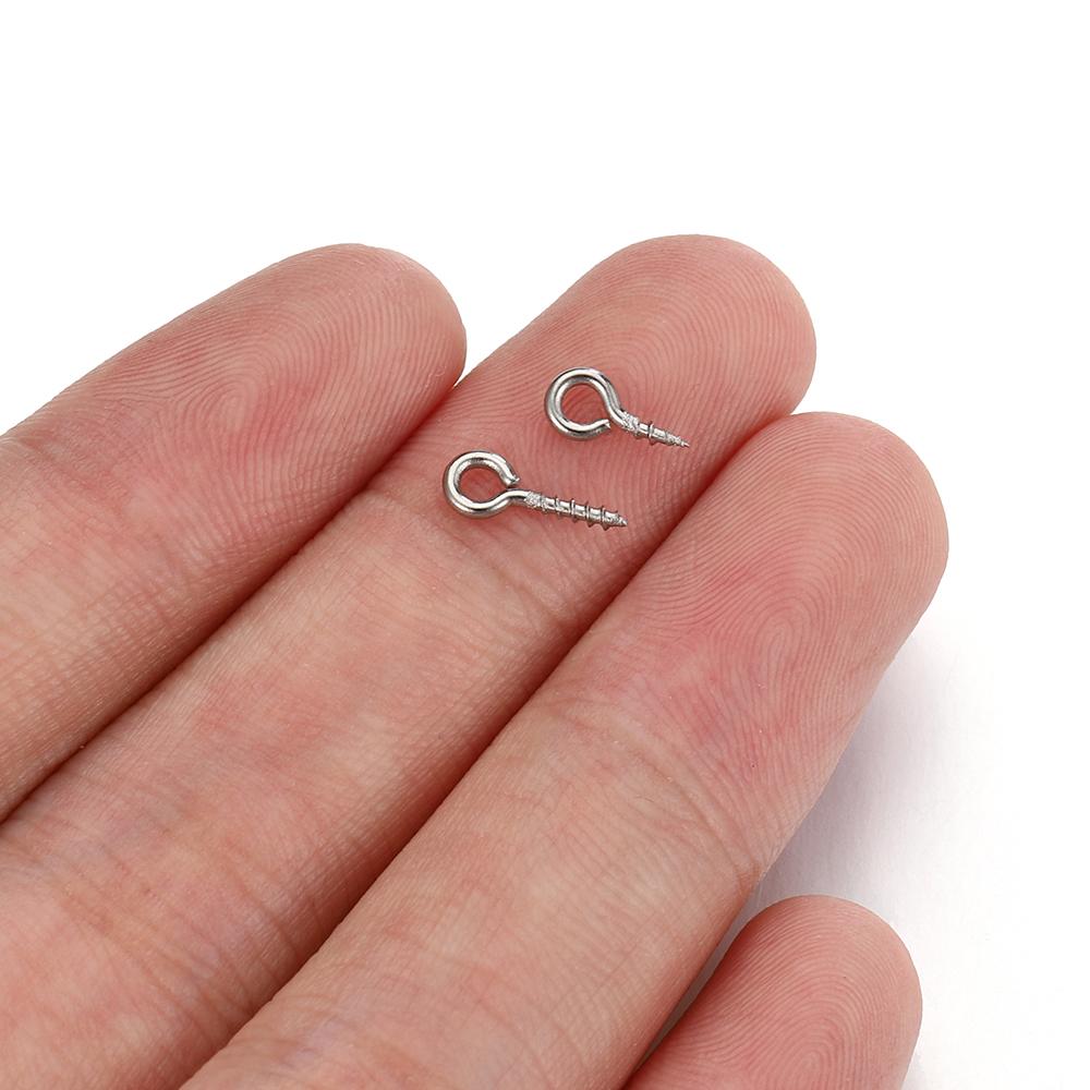 50pcs/100pcs Stainless Steel Small Tiny Eye Pins Eyepins Eyelets Screw Gold Color Clasps Hooks for DIY Jewelry Making Findings