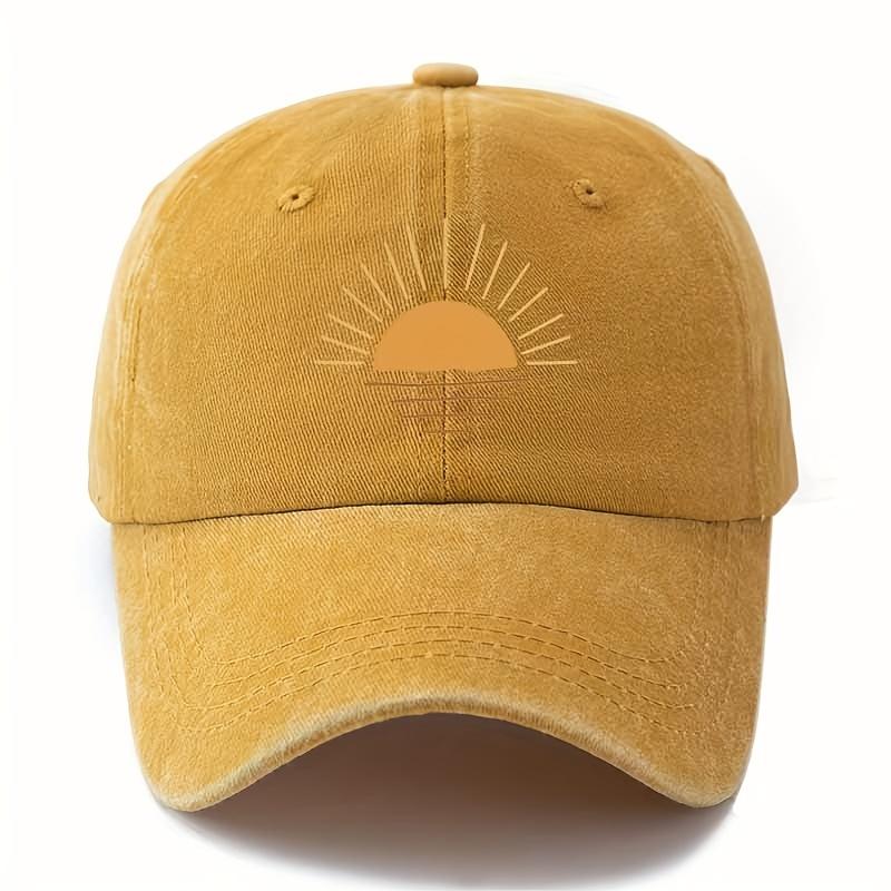 Men's and Women's Versatile Printing Sunrise Baseball Hat Curved Eaves Truck Driver Outdoor Vacation Travel Camping