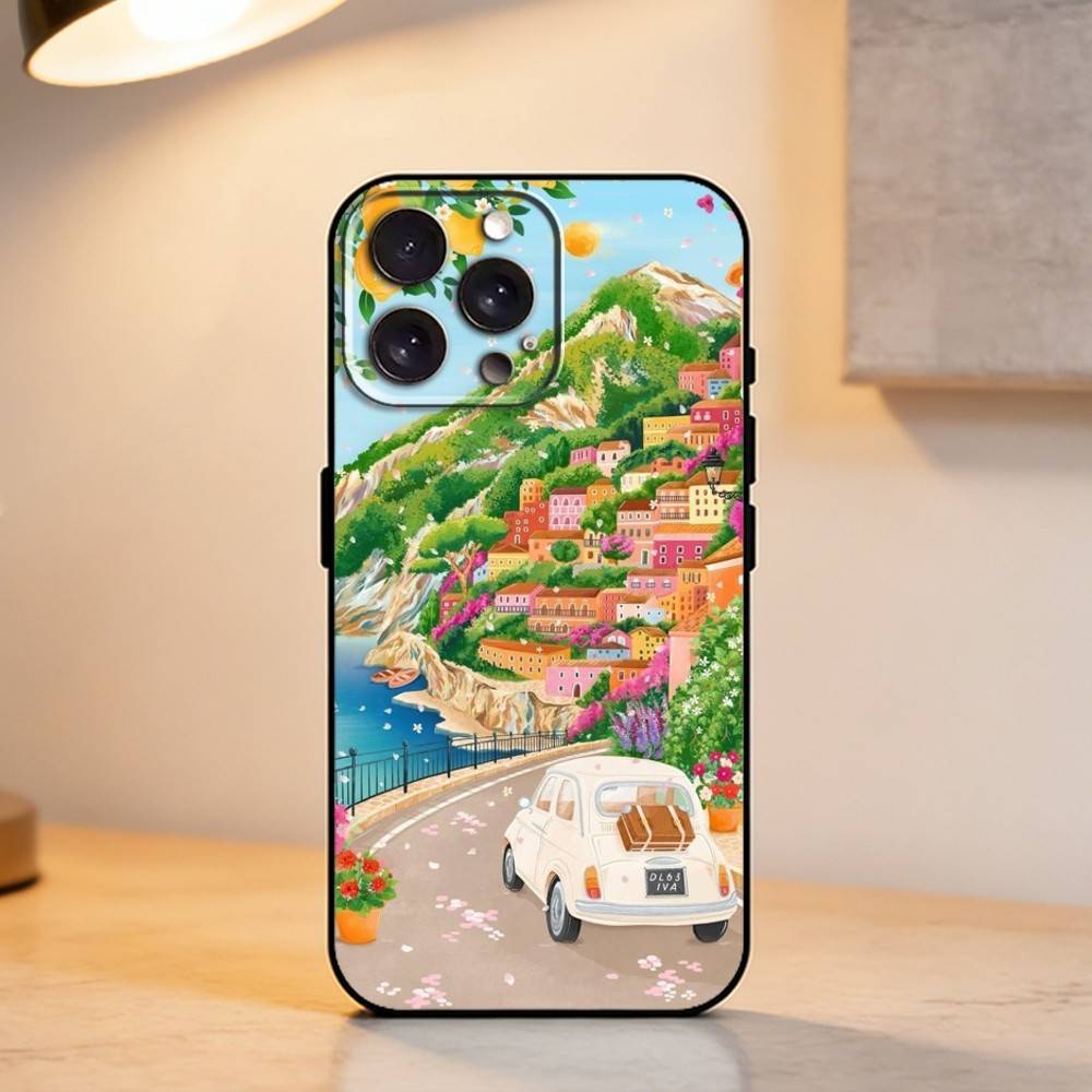 

C-Cars and Distances Phone Case For iPhone 17,16,15,14,13,12,11 Plus,Pro Max,XS,Soft Silicone Black Cover iPhone16plus