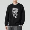 Kaiserlicher Fünfkrallen-Drachen Tuschemalerei Hoodie: Chinesischer Stil Langarm Tiger Muster für Herren