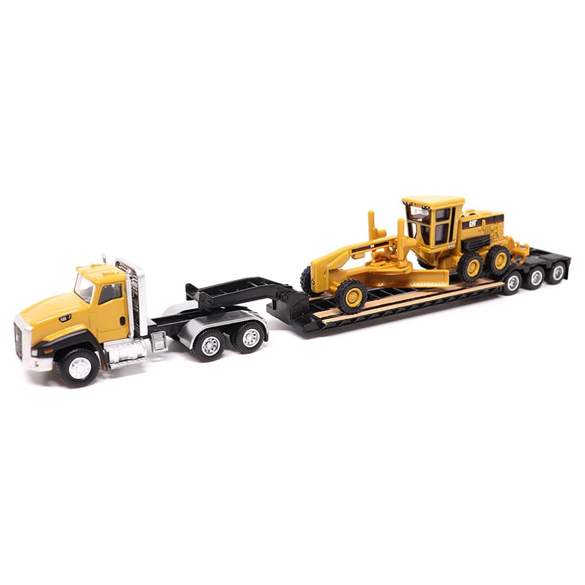 

Diecast Master 1/87 Scale Caterpillar CAT CT660 Day Cab with Lowboy Trailer & CAT 163H Motor Grader