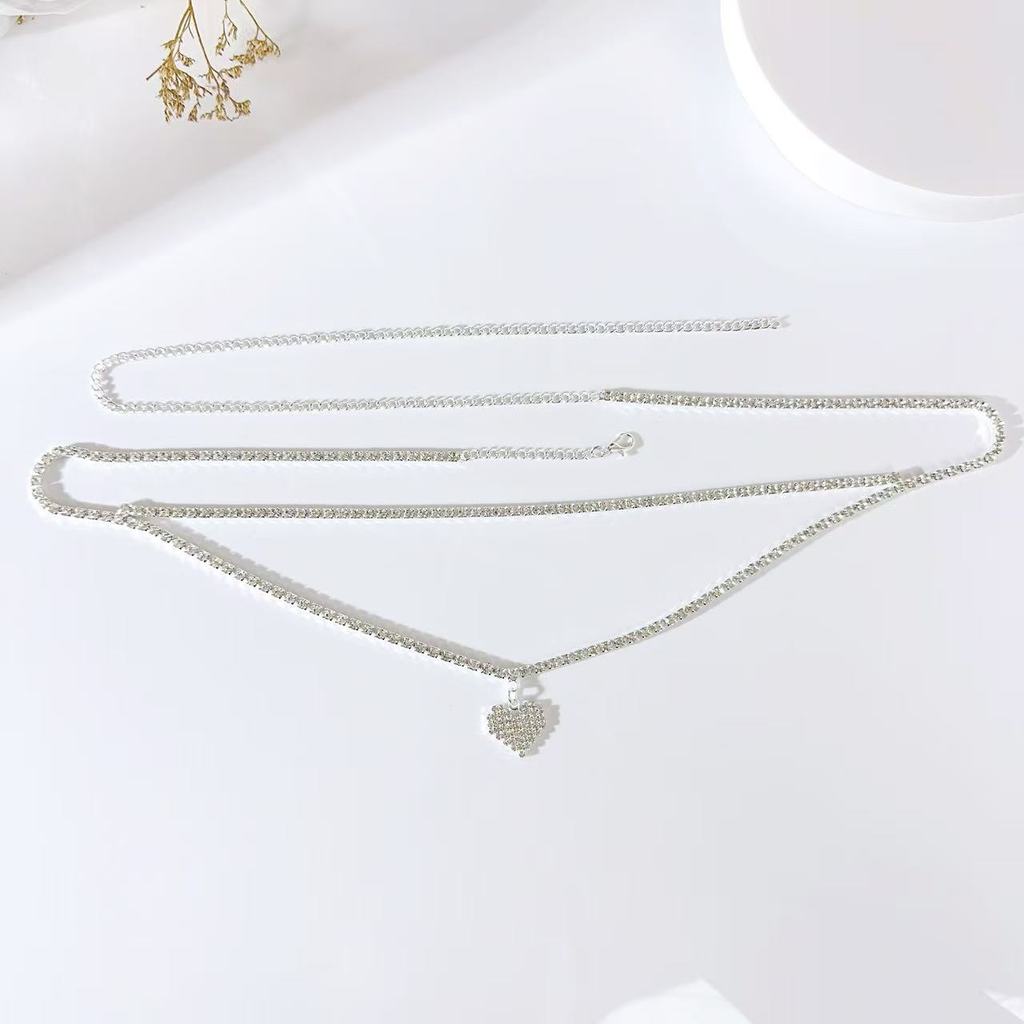 Water Dazzle Heart Waist Chain With Electroplated Finish For Nightclub And Beach Wear Heart