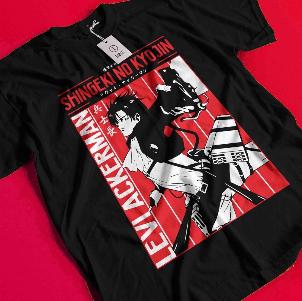 

Attack on Titan T-Shirt Levi Anime Mikasa AOT Eren Manga Graphic Unisex Tee BB186 S