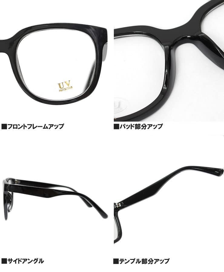Big Frame Wellington Sunglasses UV Protection Unisex F Black x Blue [One Colors] Men's (4)