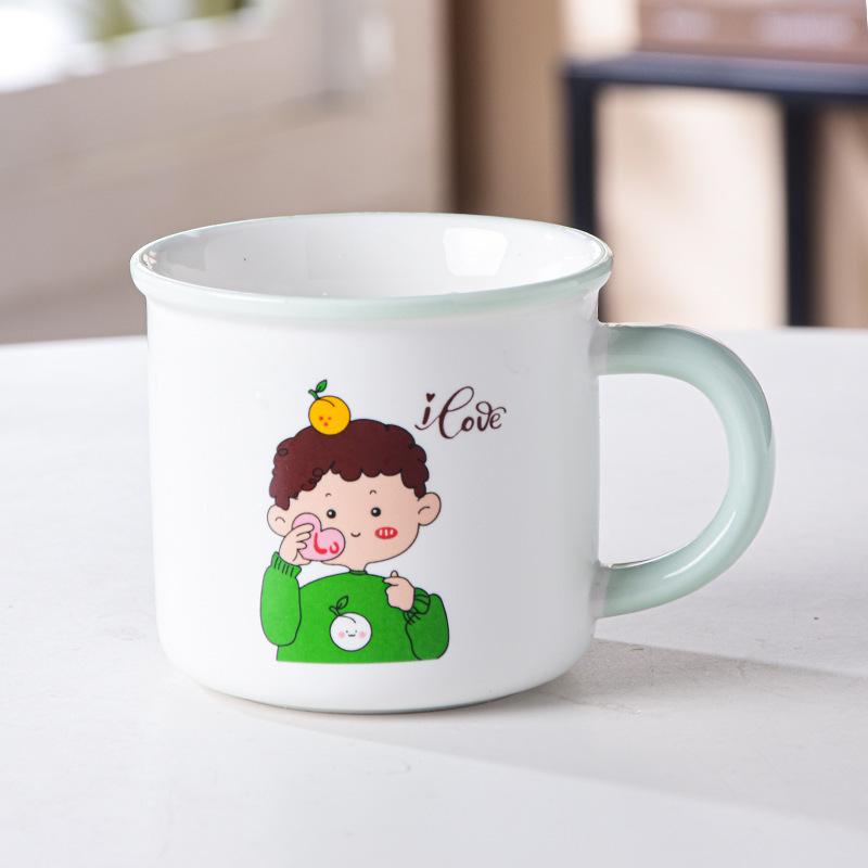 Retro High Value Ceramic Cartoon Cup Home Office Water Cup Cute Men and Women Coffee Cup Mug Gift