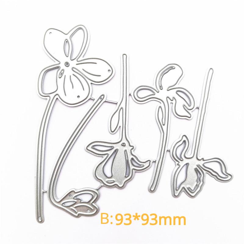 2pc Miexd Leaves and Five-petaled Floret Metal Cutting Dies DIY Scrapbooking Embossing Paper Photo Album Stamps Crafts Templates Mould Stencils
