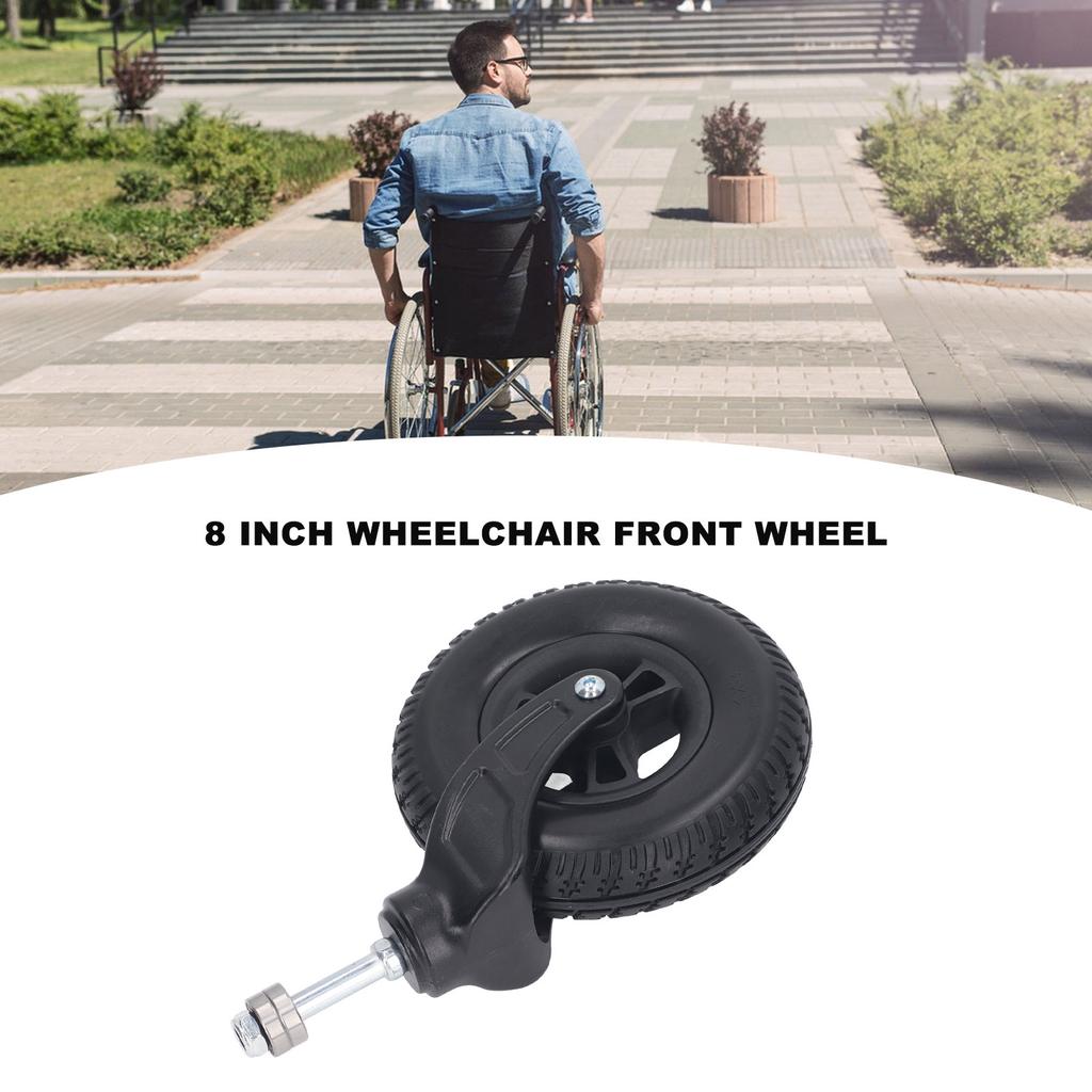 Rolstoel Voorwiel 8 Inch Universeel PU Naaf Massief Wiel Rollator Walker Vervangend Zwenkwiel