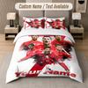 Set Biancheria da Letto Personalizzato Modello Cristiano Ronaldo, Stampa Nome Testo 1 Copripiumino più 2 Federe Tessile per la Casa