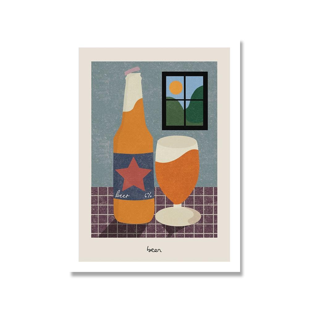 Gin Rum Margarita Mojito Beer Wine Cocktail Wall Art Canvas Painting Nordic Posters And Prints Wall Pictures For Bar Room Decor