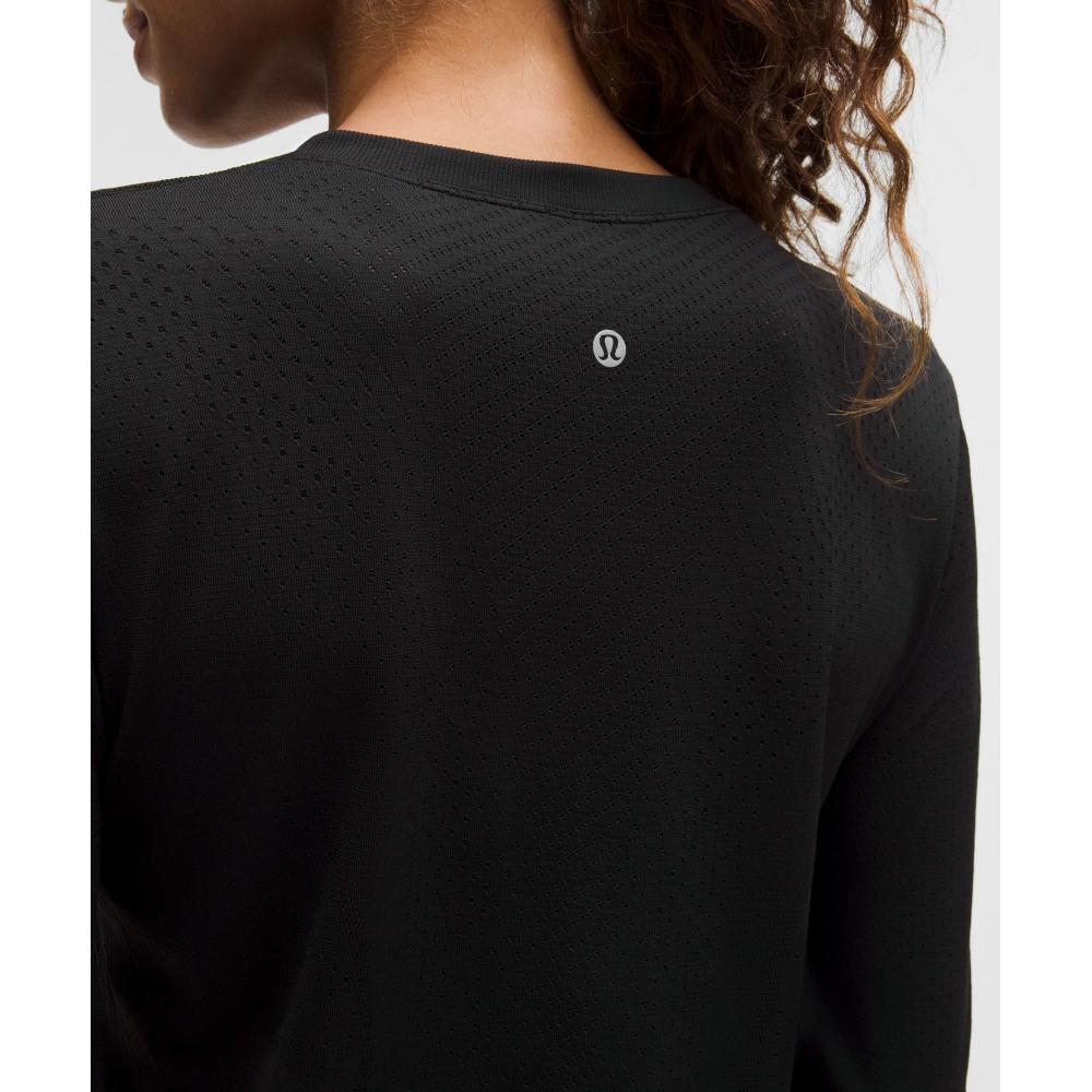 Lululemon Swiftly Open Hole V Neck Long sleeVe Shirt Black