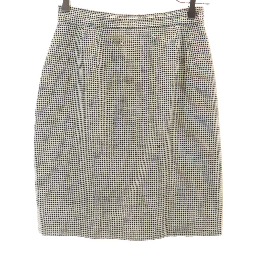 Givenchy Wool Check Pattern Skirt Suit Setup 38 Gray Women Used