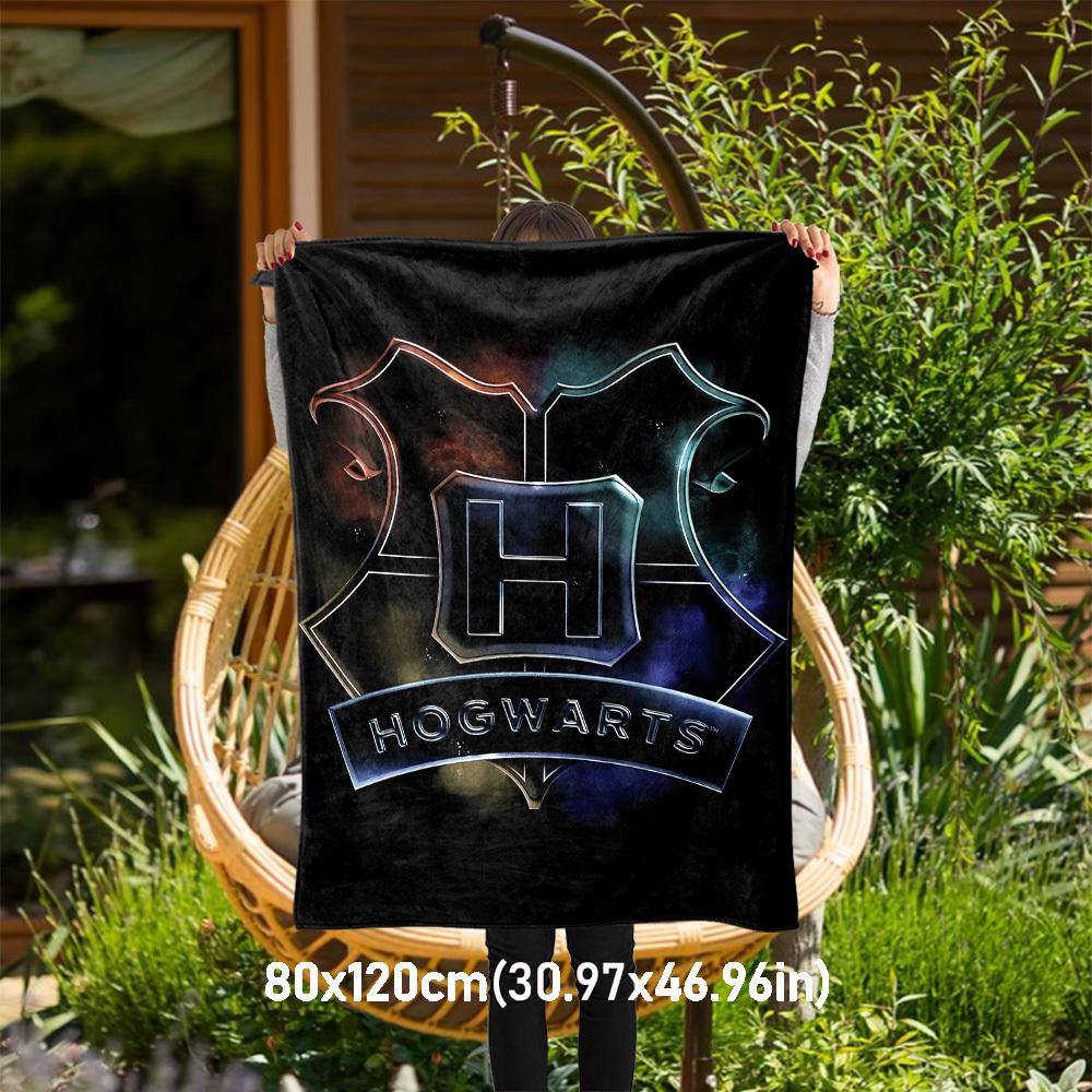 1 шт. Плед из фланели с гербом Хогвартса H, для улицы, всесезонный, мягкий, теплый, декор для дома 1031054 80x120cm