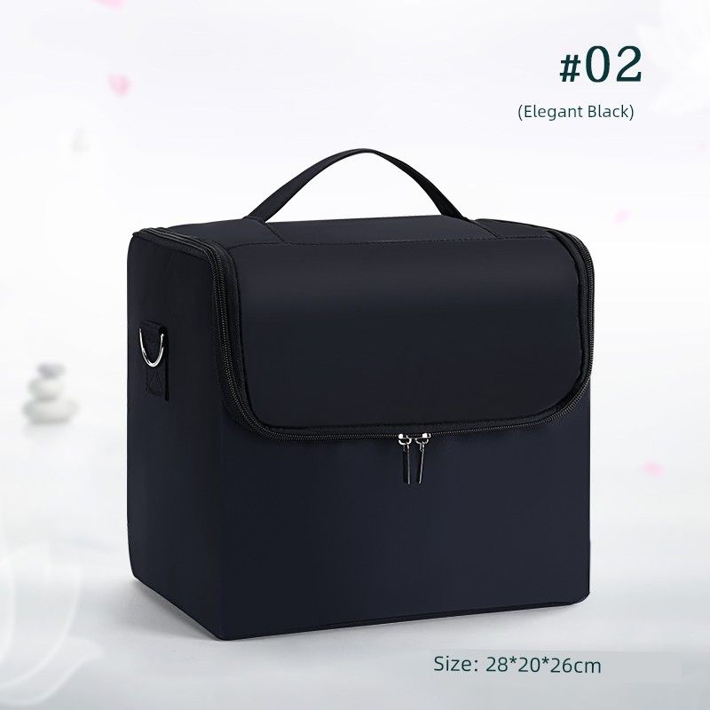 

Large Large Capacity Multi-Layer Professional Cosmetic Bag Satchel Nail Tattoo Makeup Toolbox South Korea Black