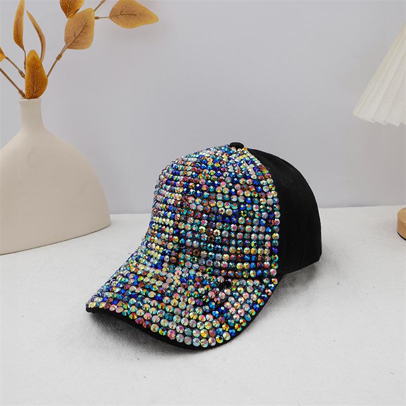 New European and American Feng Shui Diamond Baseball Cap Women's Hip Hop Shiny Hat Full Diamond Fashion Men's Sun Hat Stage Hat