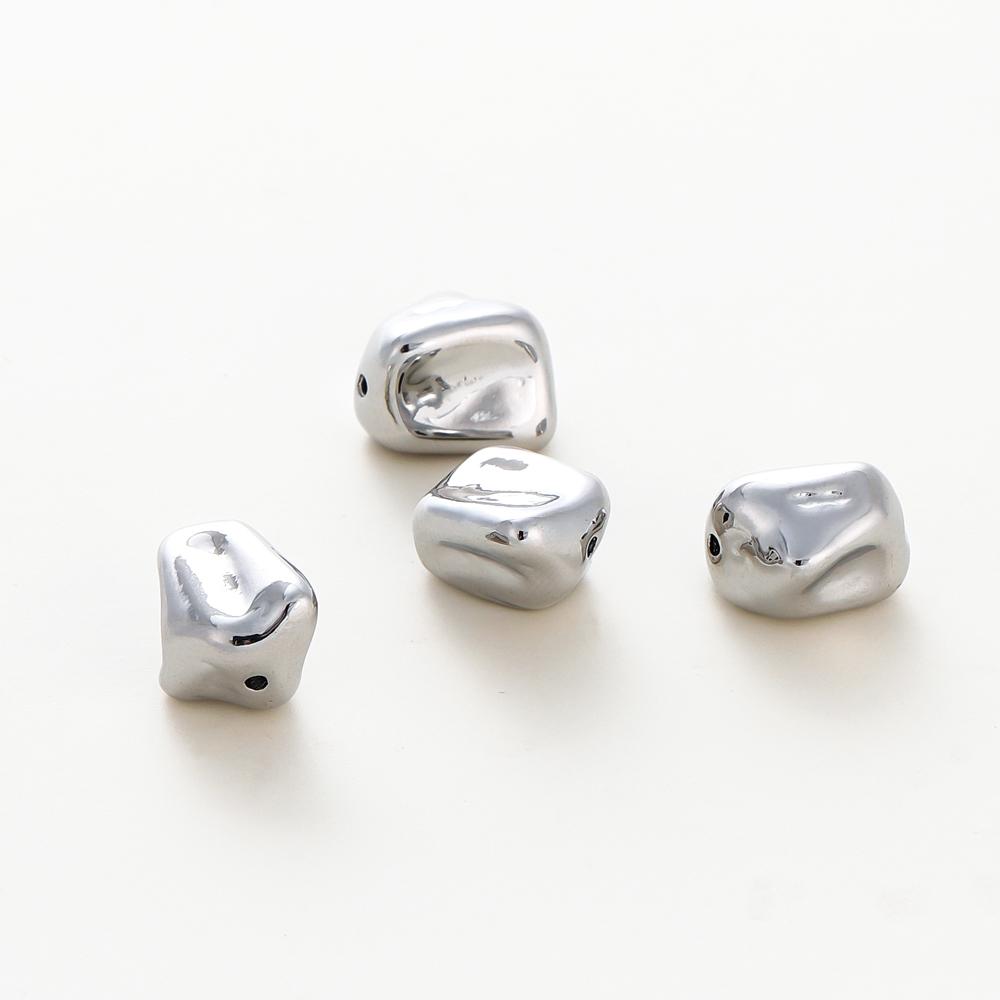 

4pcs/lot 14MM 18K Gold Color Plated Brass Irregular Spacer Beads Bracelet Necklace Beads High Quality DIY Jewelry Accessories 14mm x 4pcs платиновый