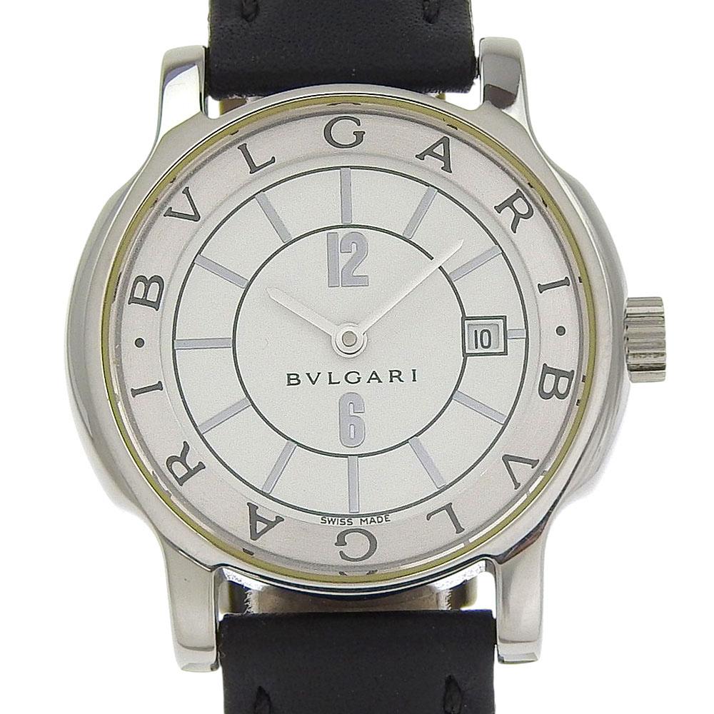 BVLGARI Solo tempo Watches ST29S whiteDial Stainless Steel/leather Quartz Analog display Women Used