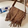 Bolso de Silla con Flecos de Moda y Casual Bolso de Hombro Elegante Bolso Tote Cruzado Retro para Vacaciones