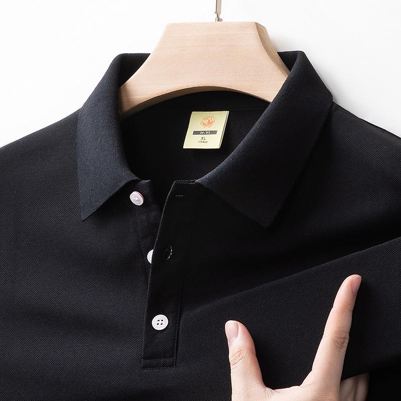 2024 Men's Summer Ice Silk Polo Shirt, Short Sleeve, Solid Color, Cool & Casual Style