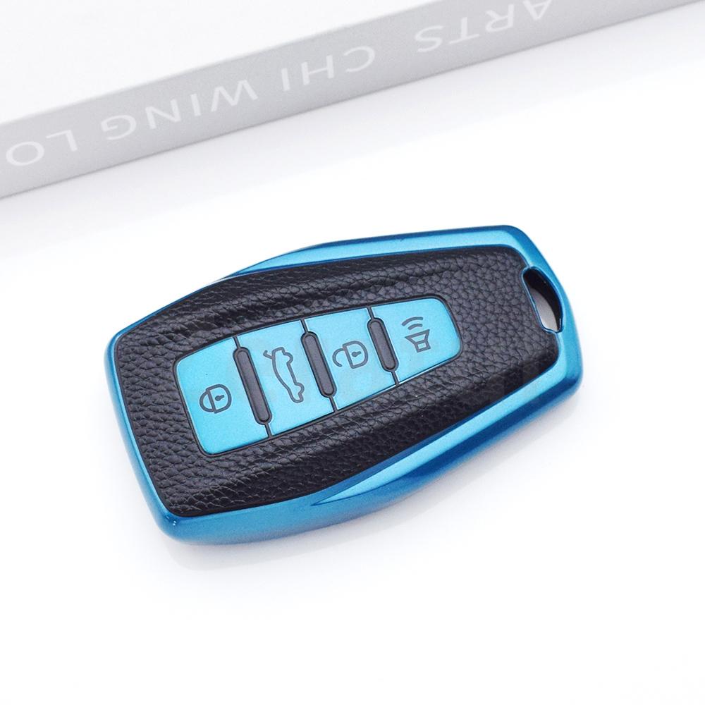 Leather Car Key Cover Case For Geely Coolray Atlas Boyue Nl3 Emgrand X7 Ex7 Suv Gt Gc9 Borui Car Shell Holder Bag Accessories