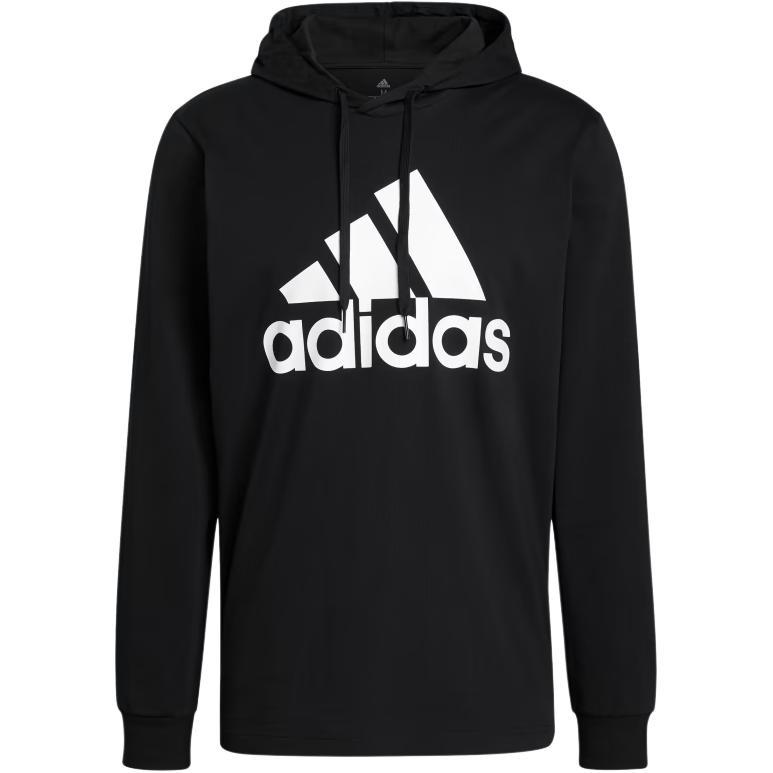 adidas Essentials Logo Hoodie Asia Sizing Black White Men s GV5281 M