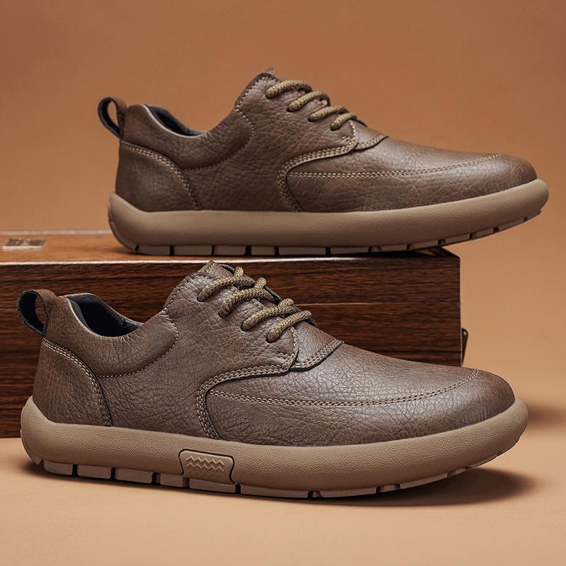 Herren Übergröße Retro Britischer Stil PU Lederschuhe Knöchel Bequem Fußgefühl Freizeitschuh Abriebfeste Laufsohle Laufschuhe